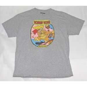 Donkey Kong Nintendo Men's Short Sleeve Gray Graphic Crew Neck‎ T-Shirt Size XL